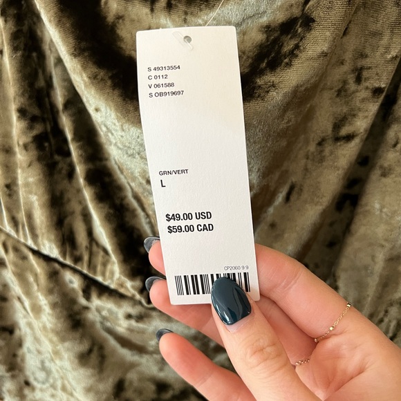 Velvet Dress in Olive Green - Picture 1 of 3